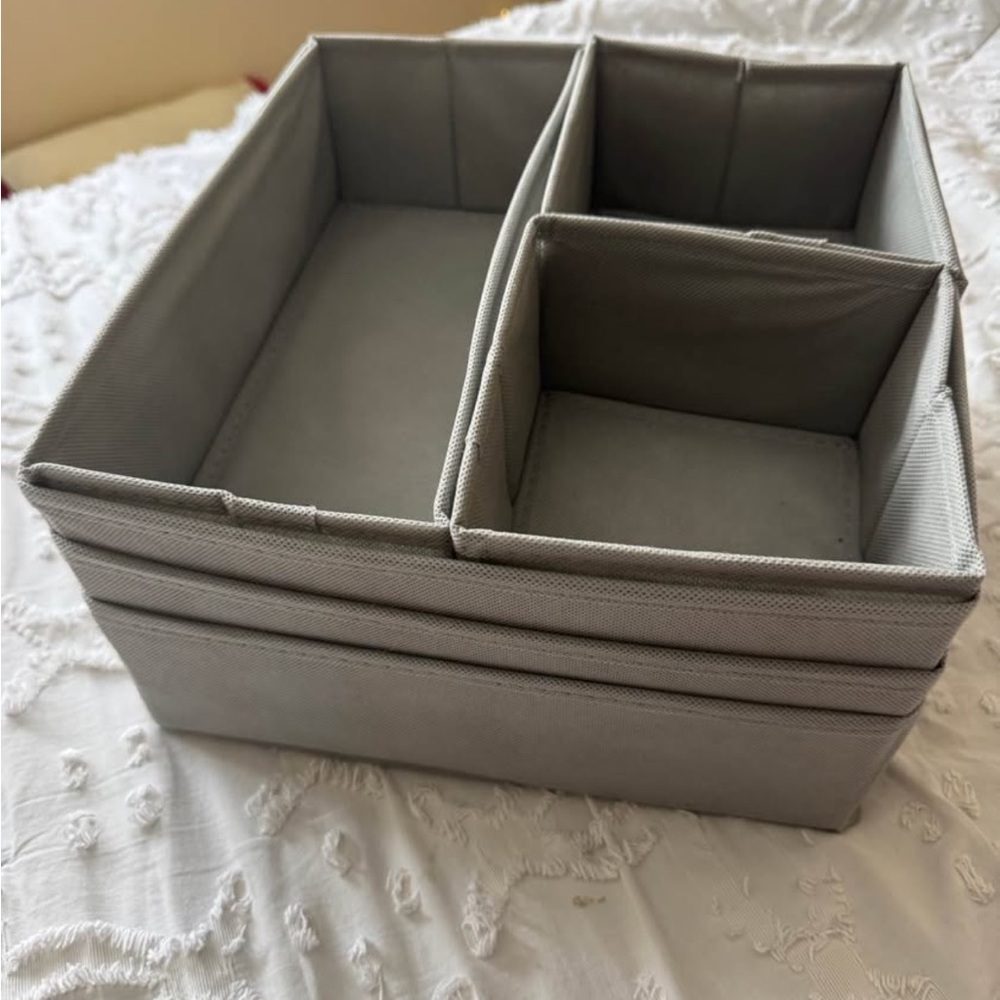 Gray Fabric Storage Organizer Set